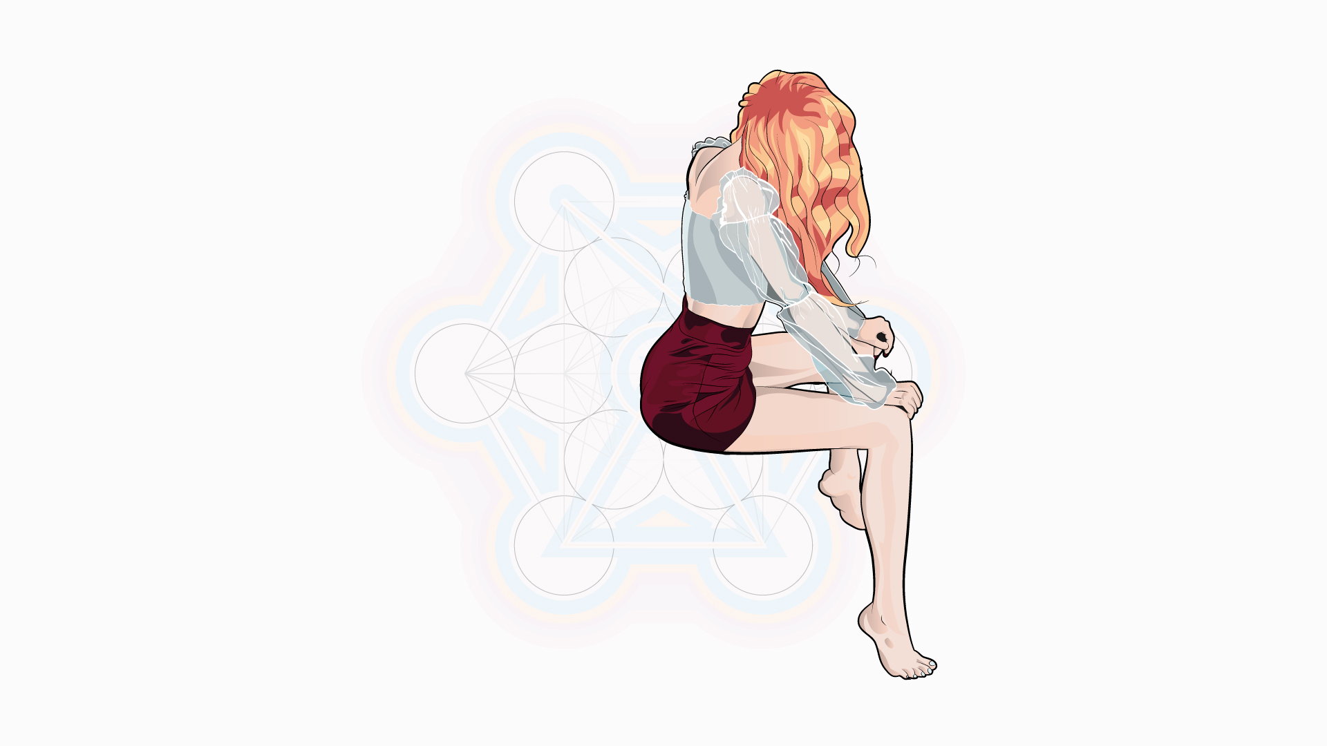 Illustration of violet artwork