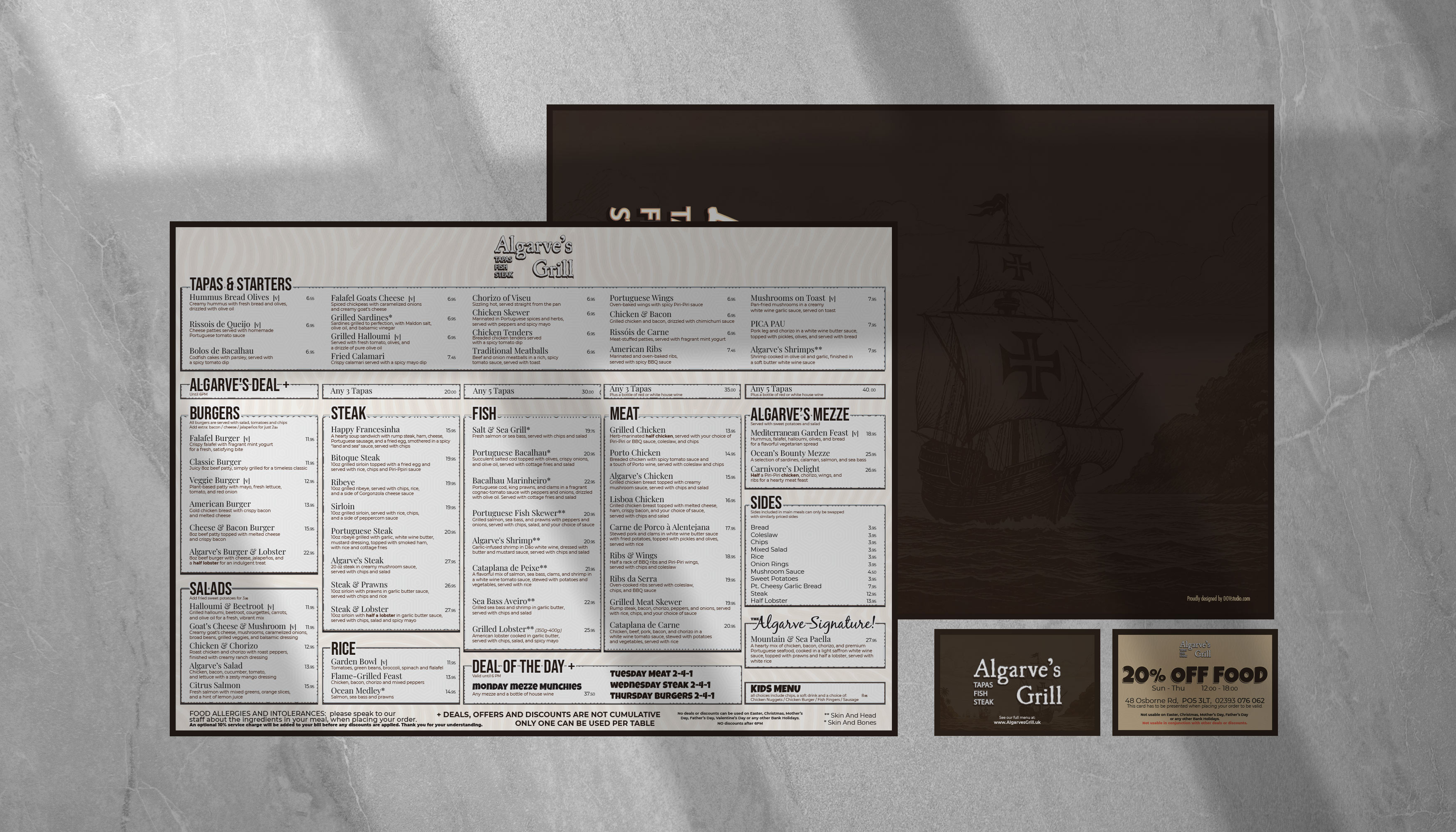 Algarve menu design